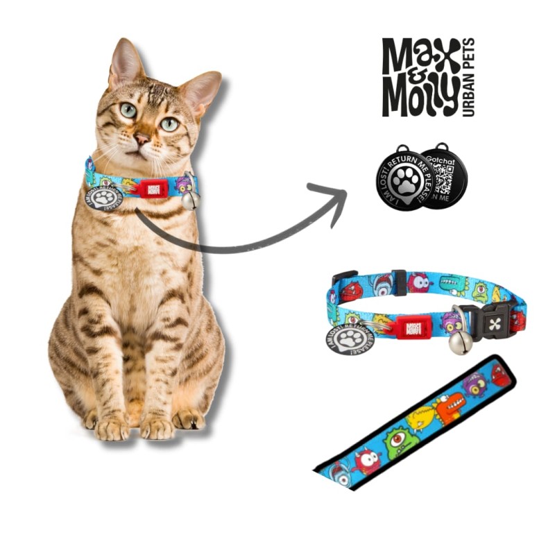 Collar QR Monsters Max & Molly para Gato